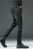 Slim Fit Korean Streetwear Graphical Printed Luxury Hip-Hop Stretch Denim Jeans for Men - Perfect Medium Wash Jeans Outfit